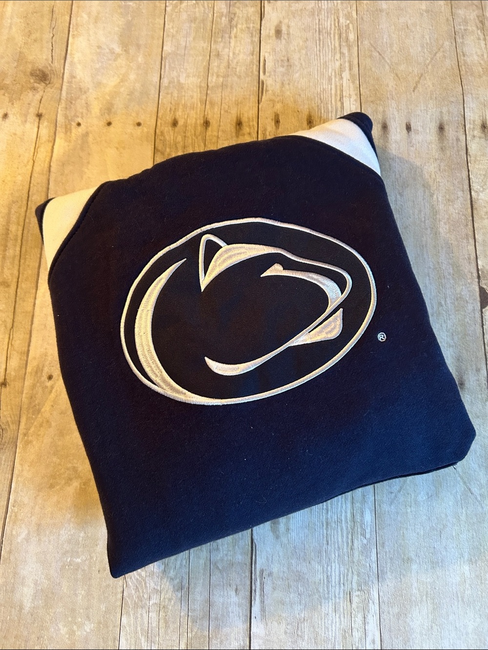 Colosseum Navy and White Penn State Hooded Sweatshirt